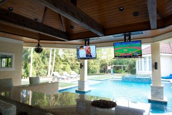 Outdoor theater and pool lighting automation