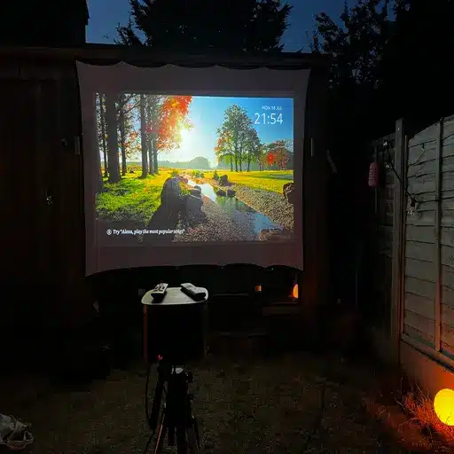 evening outdoor movie theater