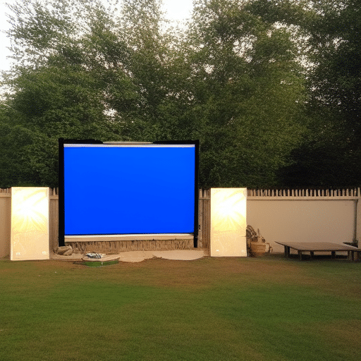outdoor projection screen blue