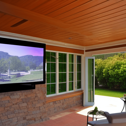 television under covered patio